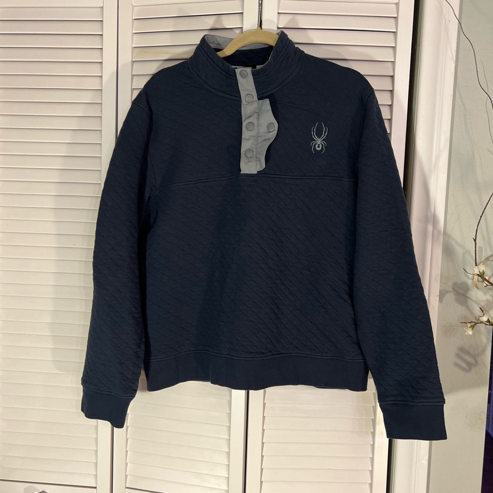 Spyder quilted navy pullover NWOT